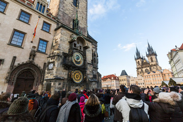 Exterior views of buildings in Prague