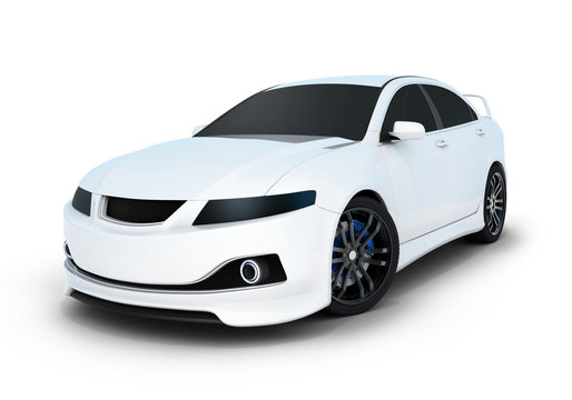 Sport car white and black