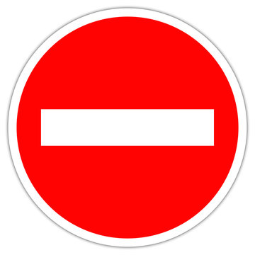 Panneau routier en france: sens interdit Stock Illustration | Adobe Stock