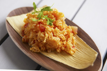 Achiote rice with herbs