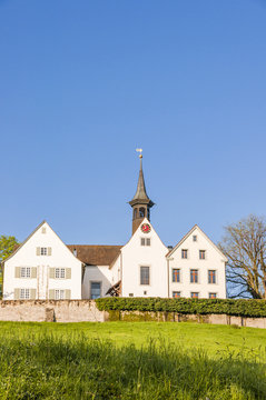 Binningen, Dorf, St. Margarethenkirche, Kirche, Margarethenh&uuml;gel, Spazierweg, Ausssichtspunkt, Fr&uuml;hling, Baselland, Basel-Stadt, Schweiz
