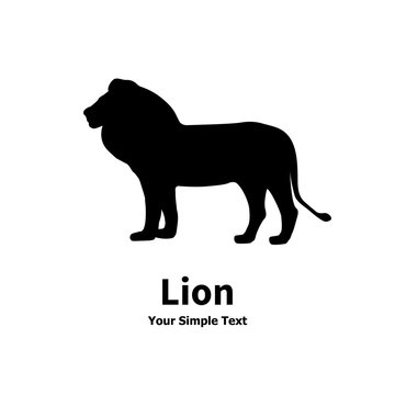 Vector illustration of isolated lion silhouette