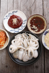 Sannakji octopus korean food