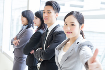 Fototapeta premium business team show thumb up