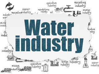 Manufacuring concept: Water Industry on Torn Paper background
