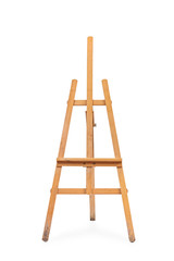 Vertical shot of an empty wooden easel