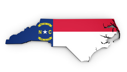 Obraz premium North Carolina State Flag Map