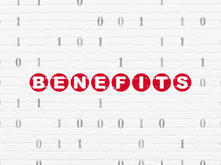 Business concept: Benefits on wall background