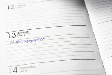 Termin Vorstellungsgespr&auml;ch im Kalender