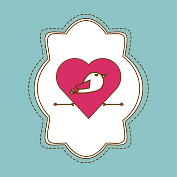 love and bird design , valentines related icon