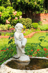 Fountain of Angel Statue in the garden