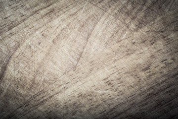 Textured surface of old wooden cutting board. Toned