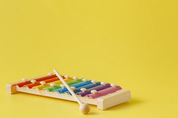 Colorful baby xylophone with stick