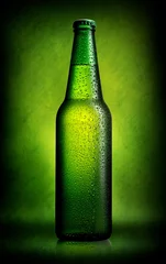 Fotobehang Delicious beer on green © Givaga