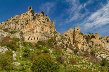 Fototapeta na wymiar Saint Hilarion Castle, Kyrenia, Cyprus