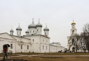 Obraz premium People in Yuriev Monastery.