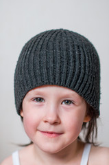 Joyful child on a white background