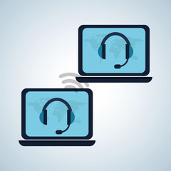 Illustration design of call center, editable vector