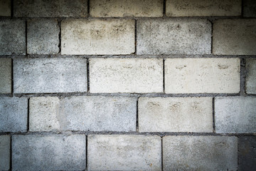 Concrete block wall. Gray background of Cement block wall.
