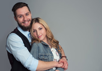 young couple smiling pose