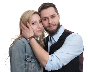 Portrait Of Young Couple Hugging