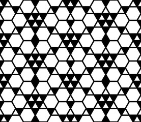 Vector modern seamless geometry pattern, black and white abstract geometric background, subtle pillow print, monochrome retro texture, hipster fashion design