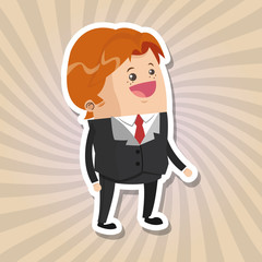 Icon of businessman cartoon design, vector illustration