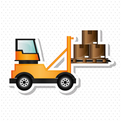 Forklift vector design , editable graphic, industrial transport machine concept