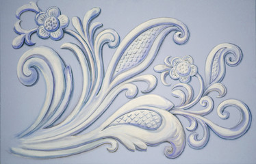 Tracery, decorative ornament. Acrylic