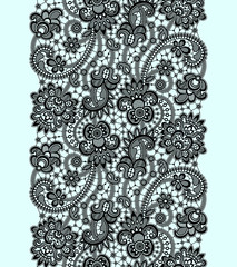 Black Lace Seamless Pattern.
