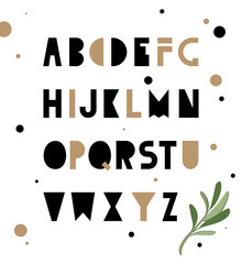 Abstract geometry alphabet. Hipster Style for fashion. Simple uncluttered font made by hand.