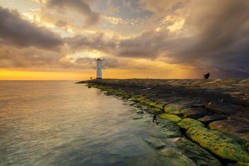 Fototapeta premium colorful sunset over sea 