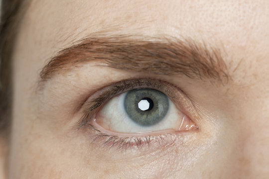 woman's grey eye