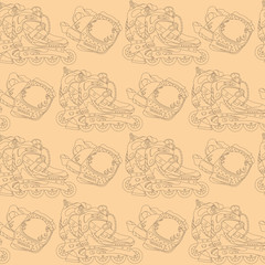 seamless pattern with roller skates