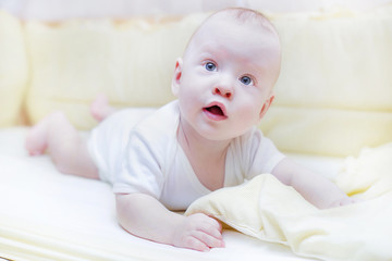 Baby looking surprised