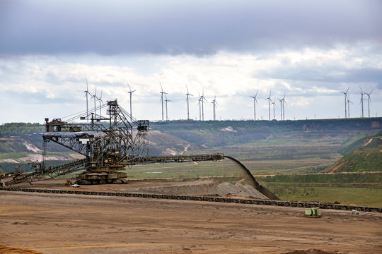 large machine at the lignite (brown coal) strip mining Garzweiler