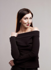Fototapeta premium Portrait of beautiful Brunette in the Studio