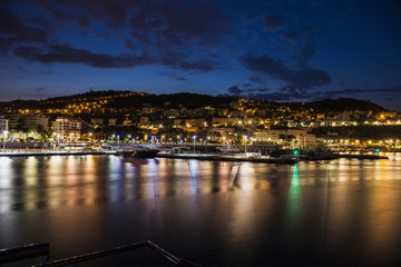 Fototapeta premium Aerial panorama of NIce at evening