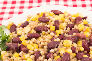 Salad of beans, wheat and corn