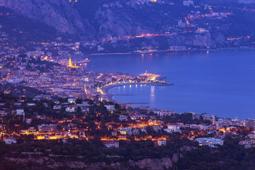 Fototapeta premium Aerial view of Monaco and Menton
