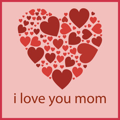 i love mom red hearts in heart