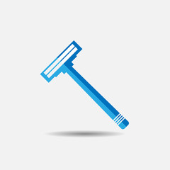 women razor colored flat icon