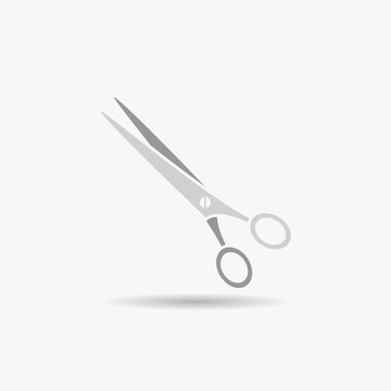 closed scissors haircut colored icon
