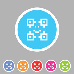 Qr code icon flat web sign symbol logo label