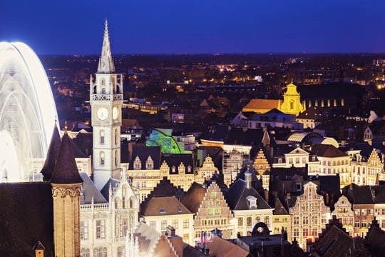Aerial view of Ghent