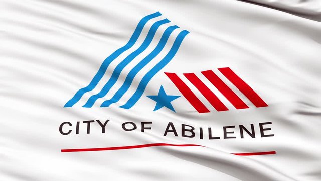 Abilene City, Texas Flag Close Up Realistic Animation Seamless Loop - 10 Seconds Long