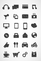 Modern icon set, black and white icon set vector