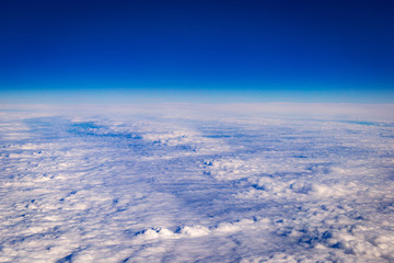 Amazing Aerial View of Clouds - Panoramic Birds Eye View of White Clouds and Blue Sky