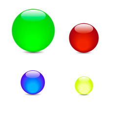 green blue red yellow balls vector