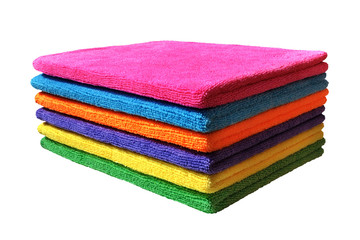 Obraz na płótnie Canvas Stack of colored towels